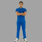 Men's Top 930 Royal Blue - Black Super Stretch, Scrubs 930