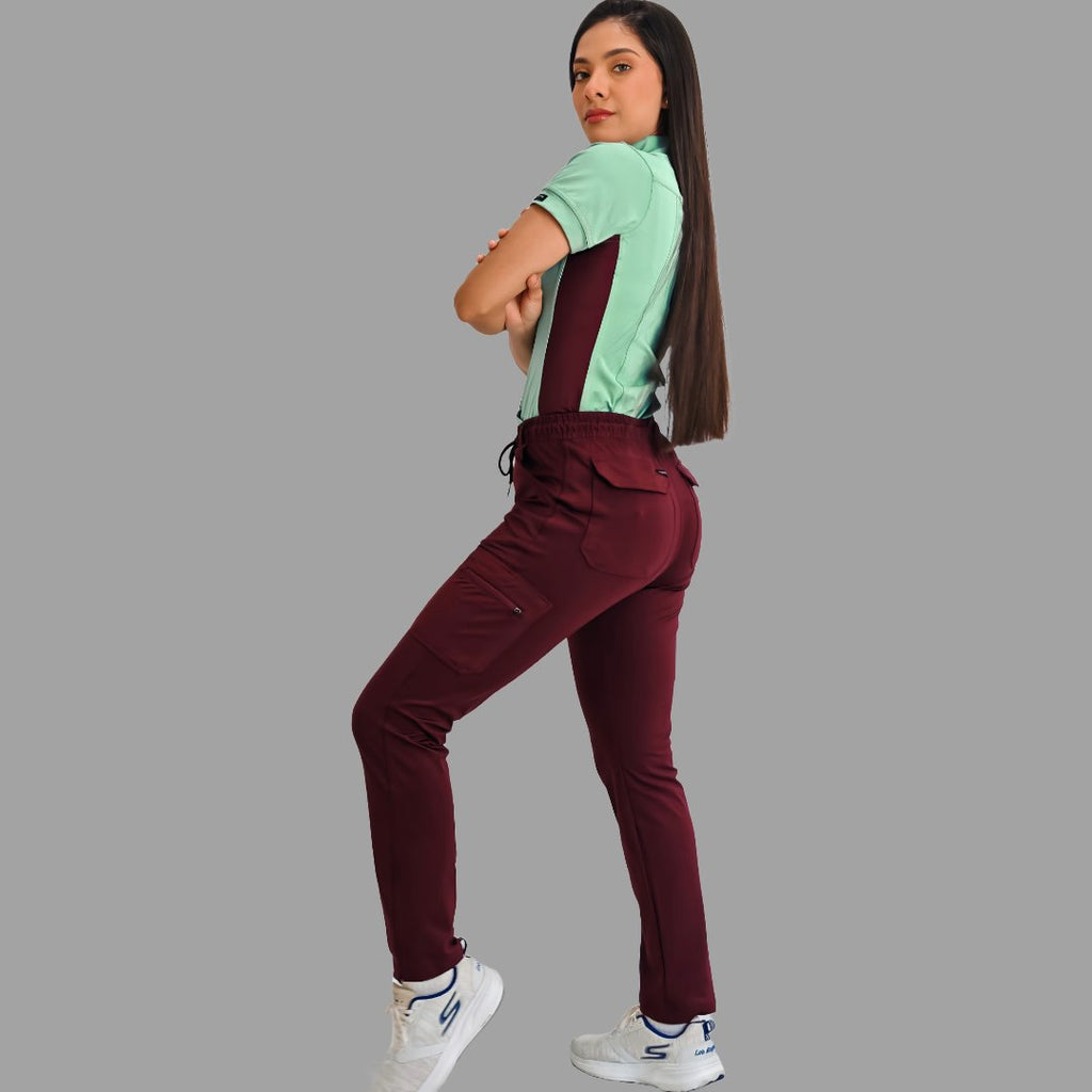 Women's Top 930 Brook Green/Maroon Super Stretch, Scrubs 930