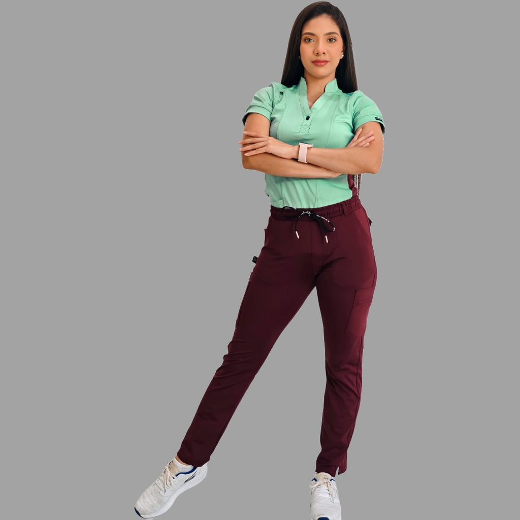 Women's Pants 930 Brook Green - Maroon Super Stretch, Scrubs 930
