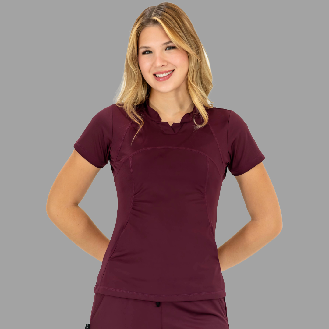 Women's Top 910 Maroon, Super Stretch Scrubs