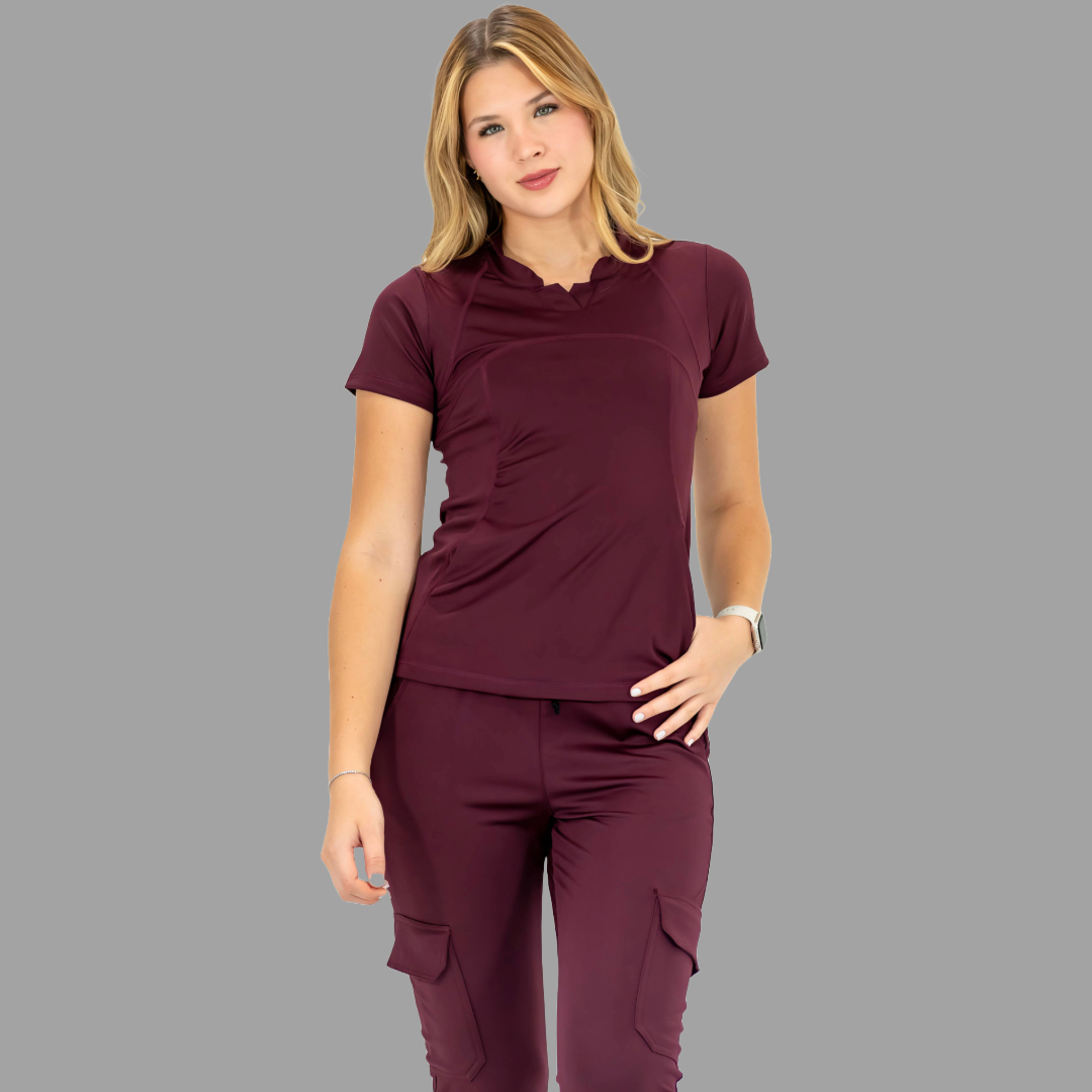 Women's Top 910 Maroon, Super Stretch Scrubs