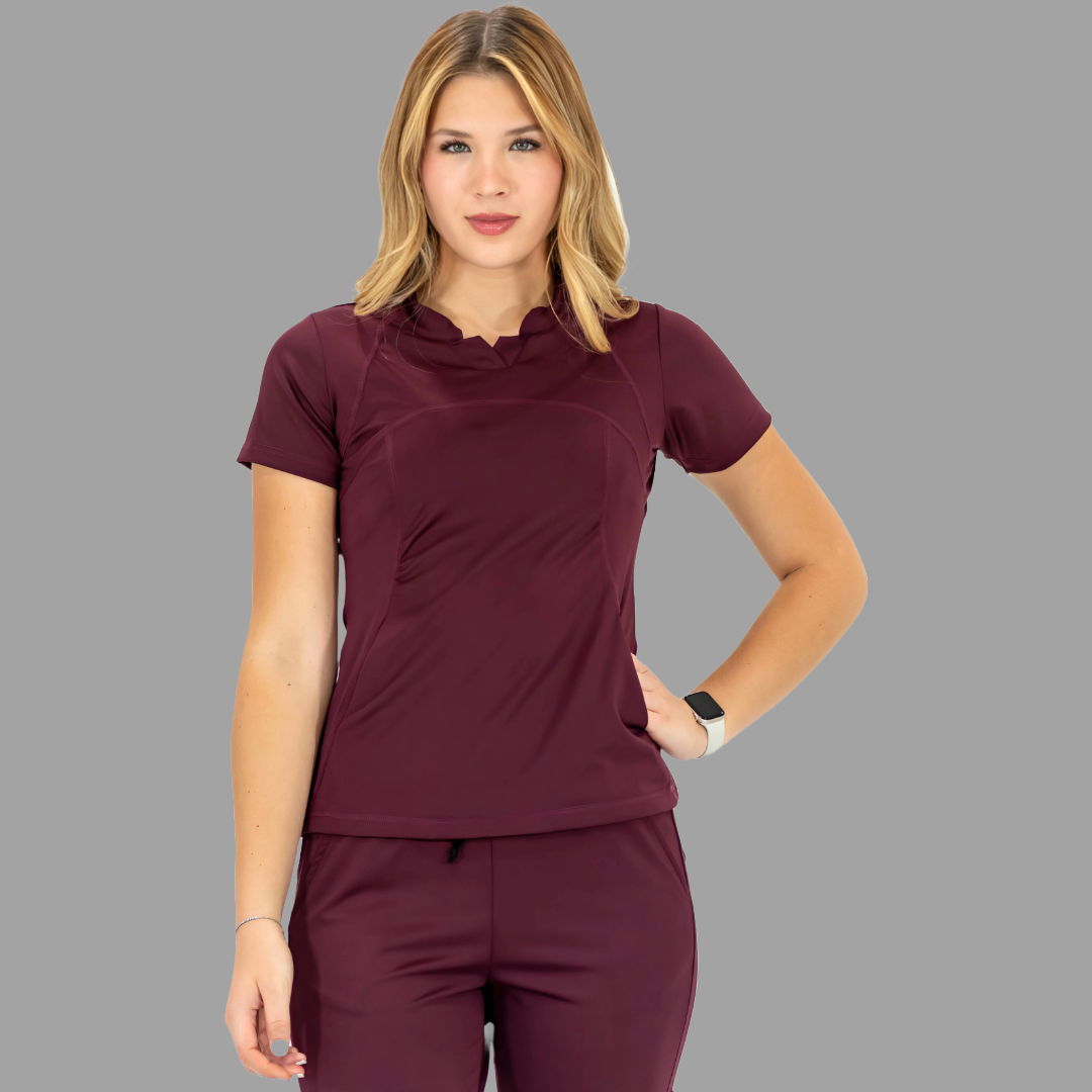 Women's Top 910 Maroon, Super Stretch Scrubs