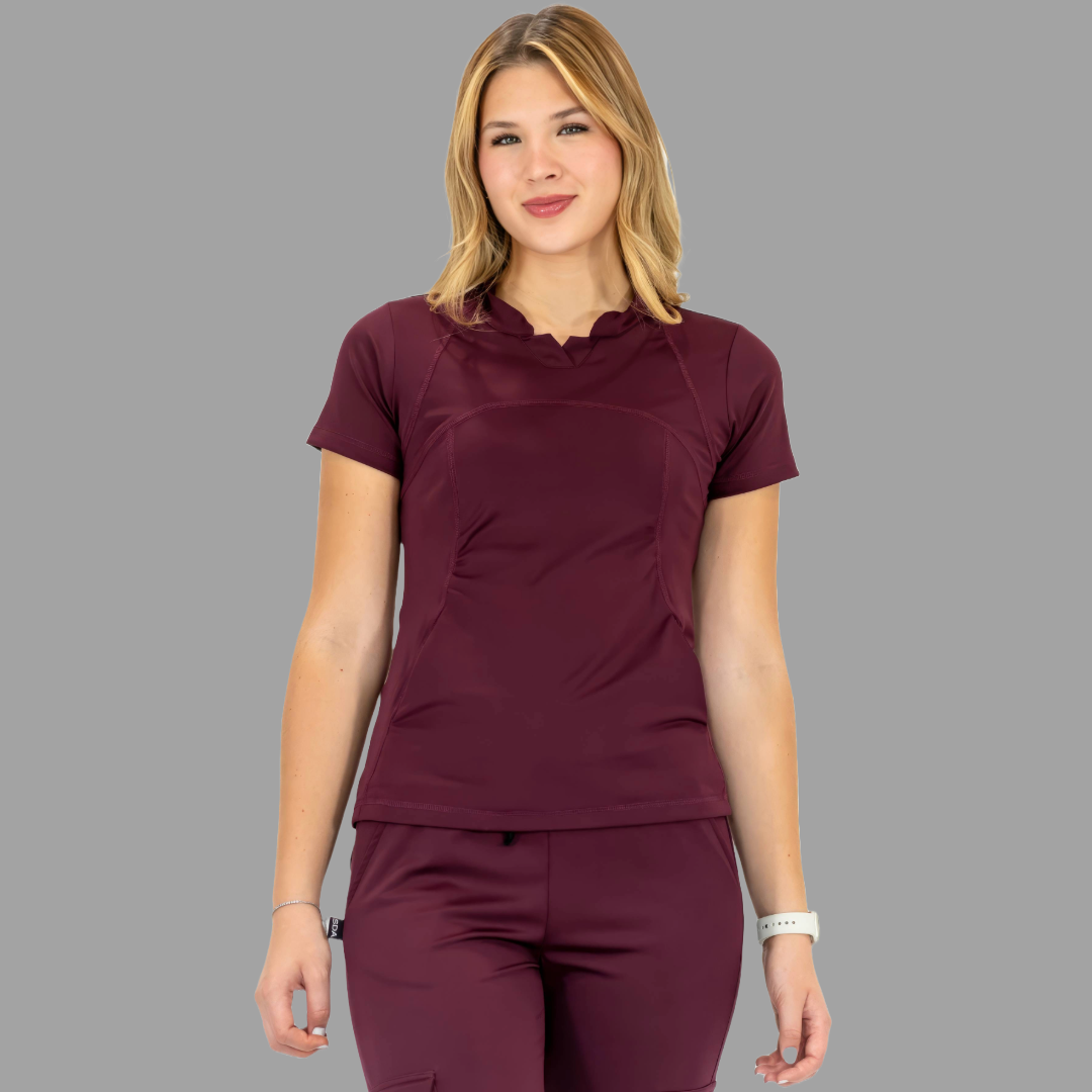 Women's Top 910 Maroon, Super Stretch Scrubs