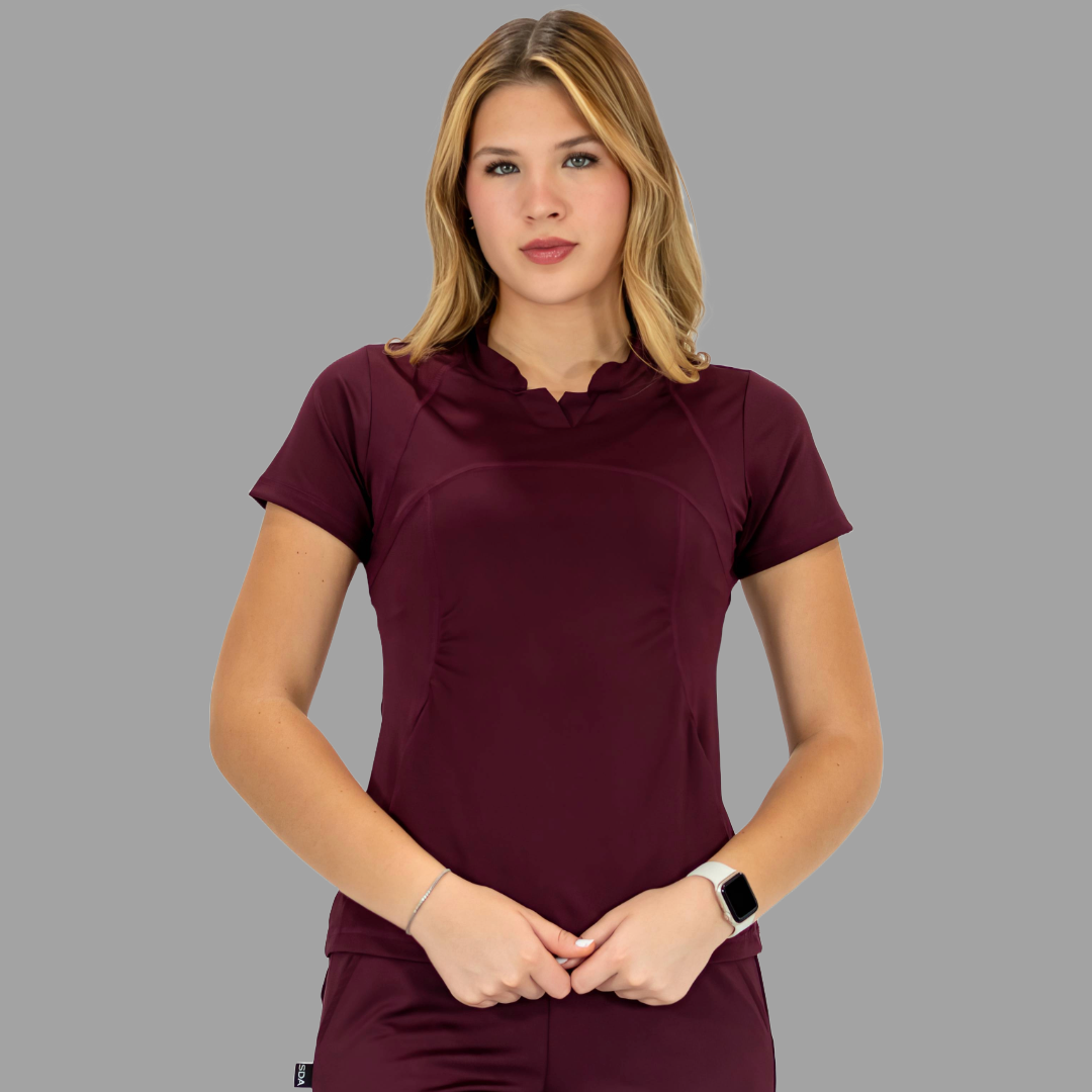 Women's Top 910 Maroon, Super Stretch Scrubs