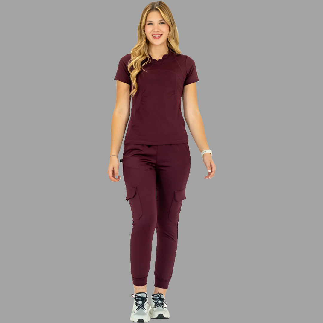 Women's Top 910 Maroon, Super Stretch Scrubs