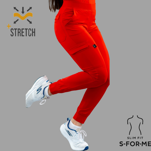 Women's Joggers Pants 901 Red, Super Stretch Scrubs