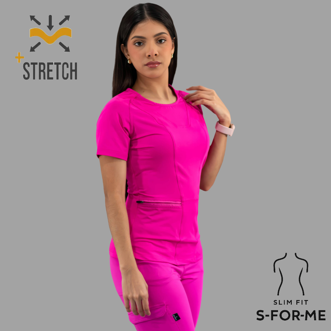 Women's Top 901 Fuchsia, Super Stretch Scrubs