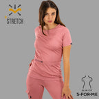 Women's Scrub Top 901 Rosewood, Super Stretch Scrubs