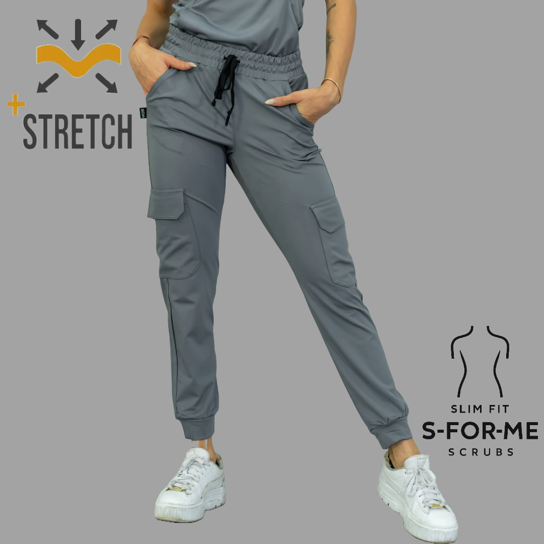 Women's Jogger Pants 910 Medium Gray, Super Stretch Scrubs