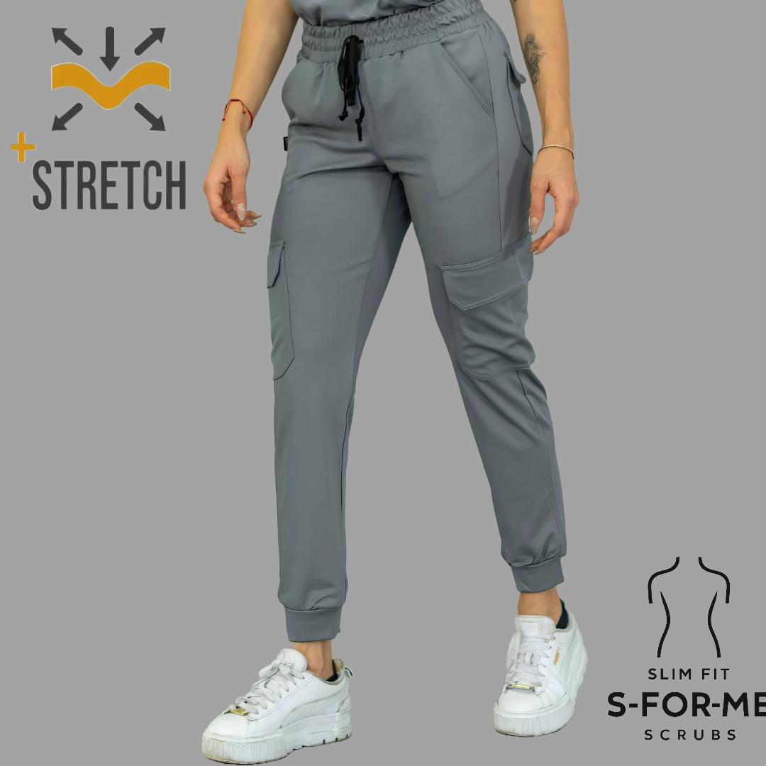 Women's Jogger Pants 910 Medium Gray, Super Stretch Scrubs