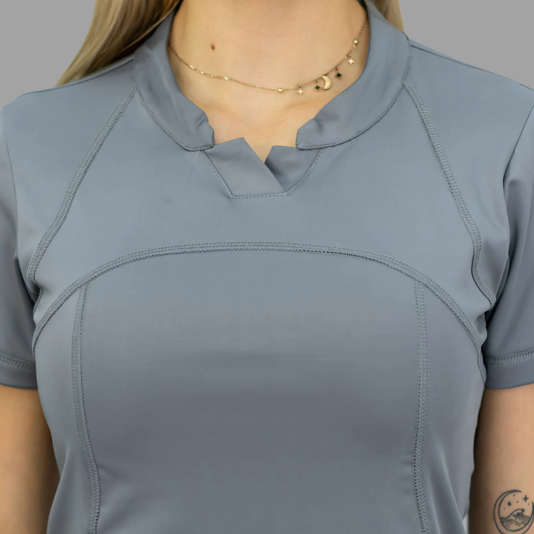 Women's Top 910 Medium Gray, Super Stretch Scrubs
