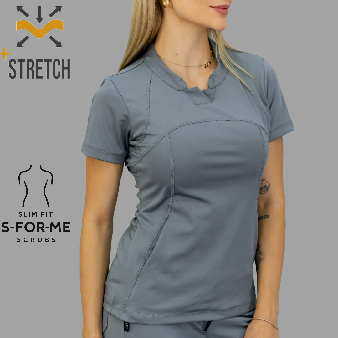 Women's Top 910 Medium Gray, Super Stretch Scrubs