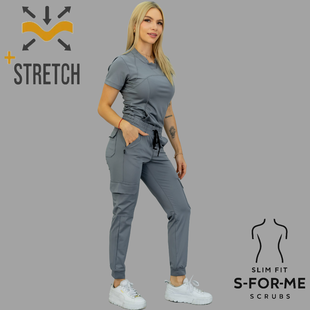 Women's Jogger Pants 910 Medium Gray, Super Stretch Scrubs