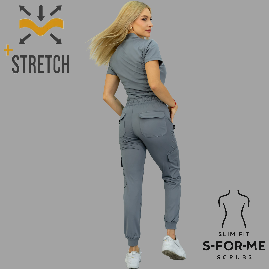Women's Jogger Pants 910 Medium Gray, Super Stretch Scrubs