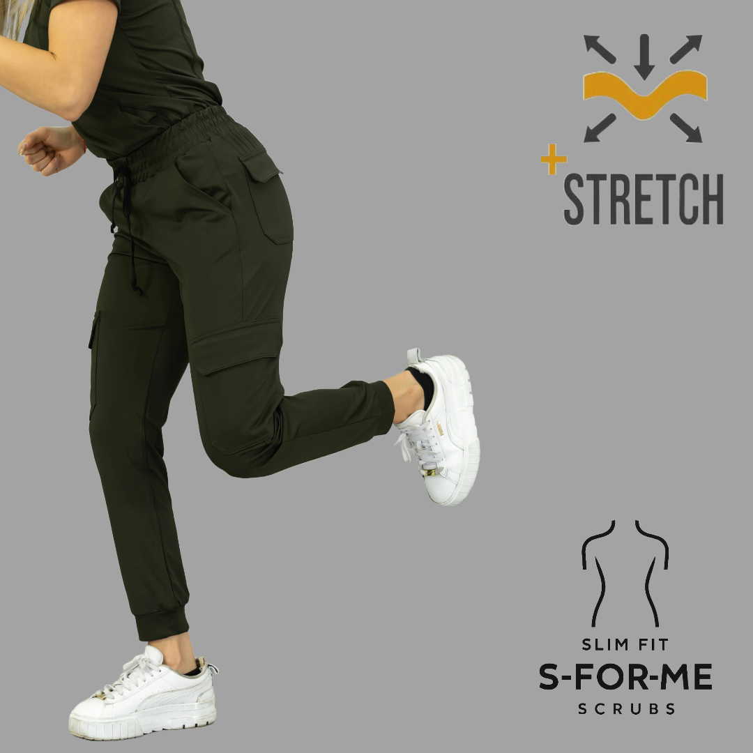 Women's Jogger Pants 910 Olive Green, Super Stretch Scrubs