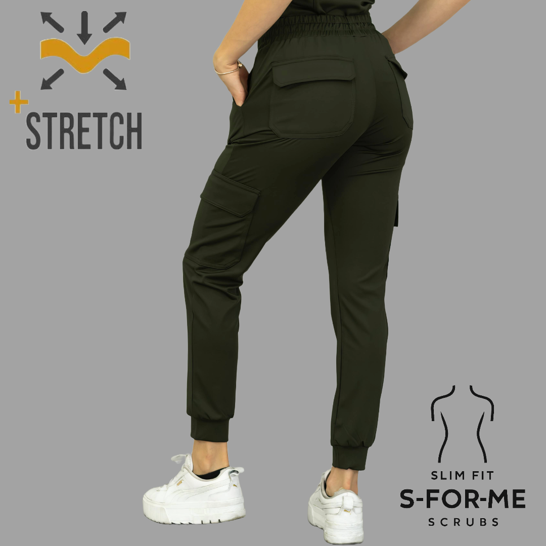Women's Jogger Pants 910 Olive Green, Super Stretch Scrubs