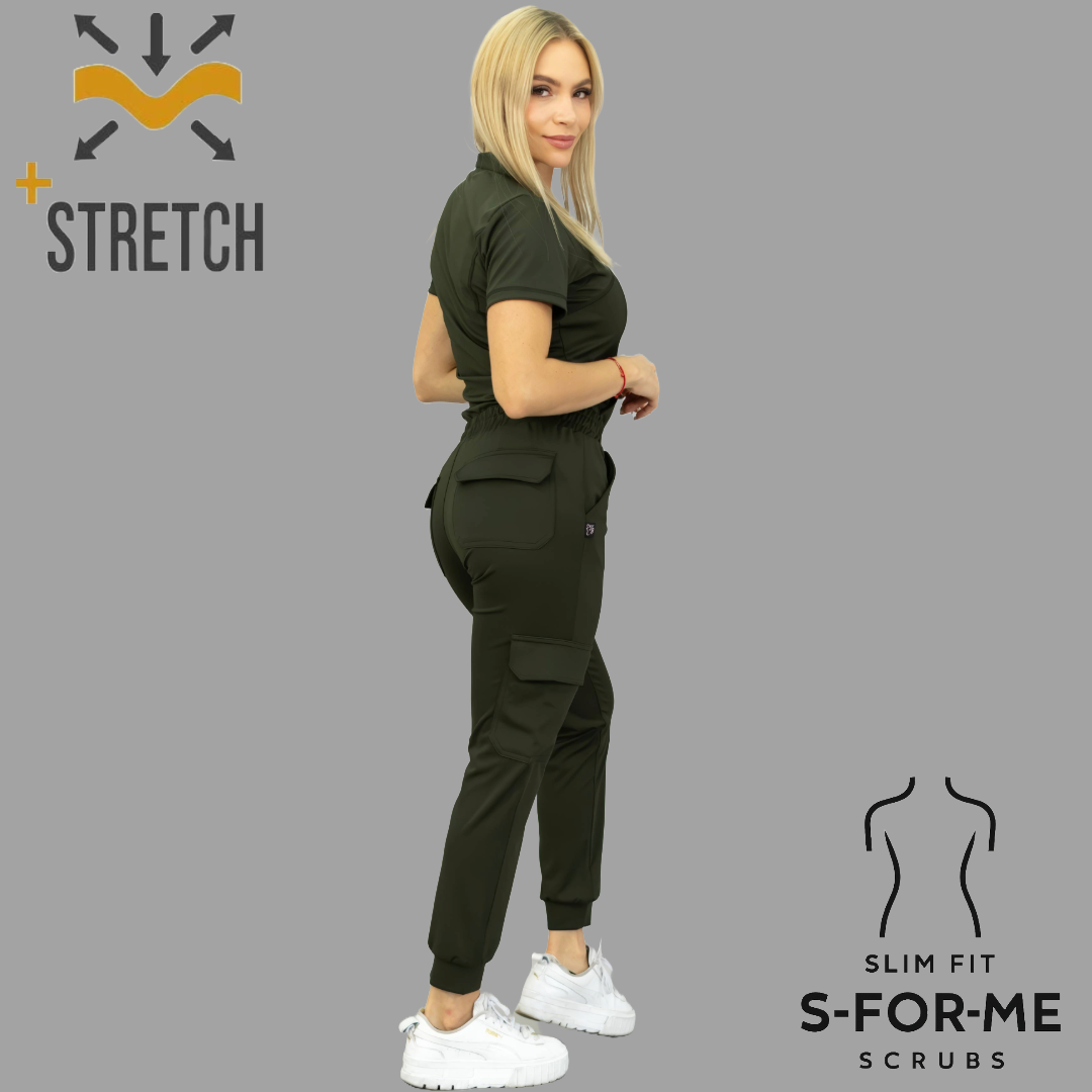 Women's Jogger Pants 910 Olive Green, Super Stretch Scrubs