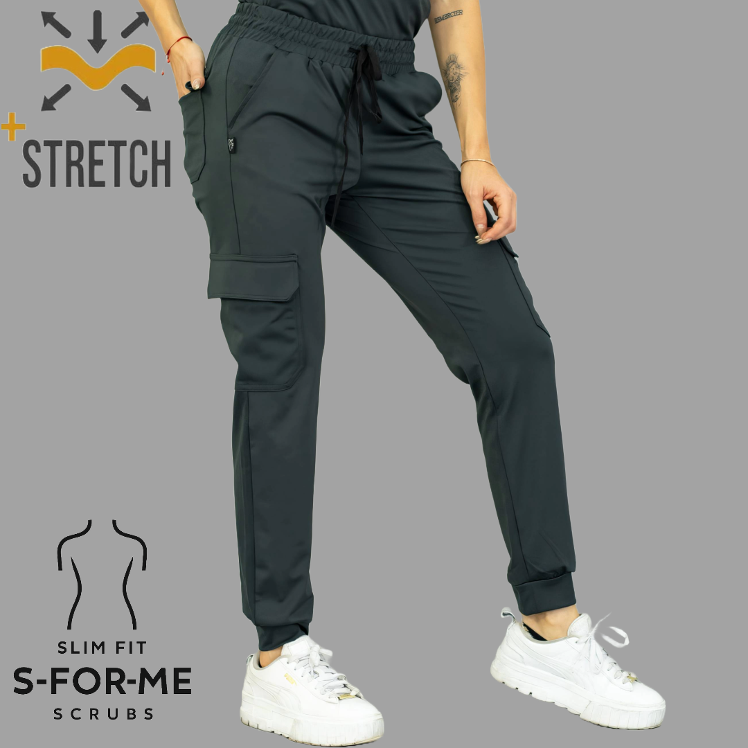 Women's Jogger Pants 910 Oxford Gray, Super Stretch Scrubs