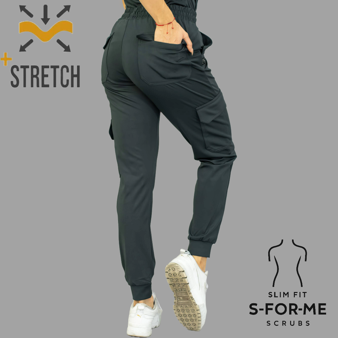 Women's Jogger Pants 910 Oxford Gray, Super Stretch Scrubs