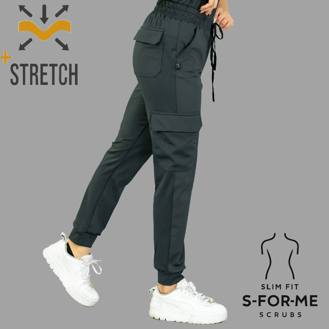 Women's Jogger Pants 910 Oxford Gray, Super Stretch Scrubs
