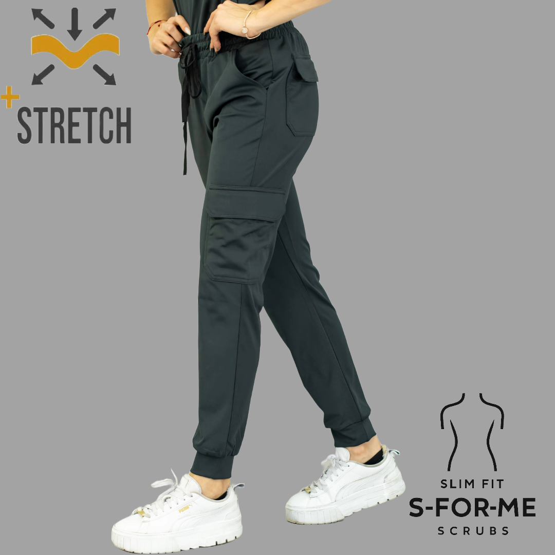 Women's Jogger Pants 910 Oxford Gray, Super Stretch Scrubs