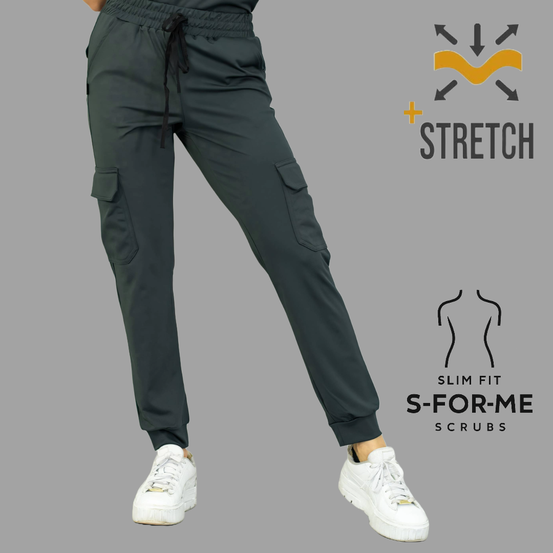 Women's Jogger Pants 910 Oxford Gray, Super Stretch Scrubs