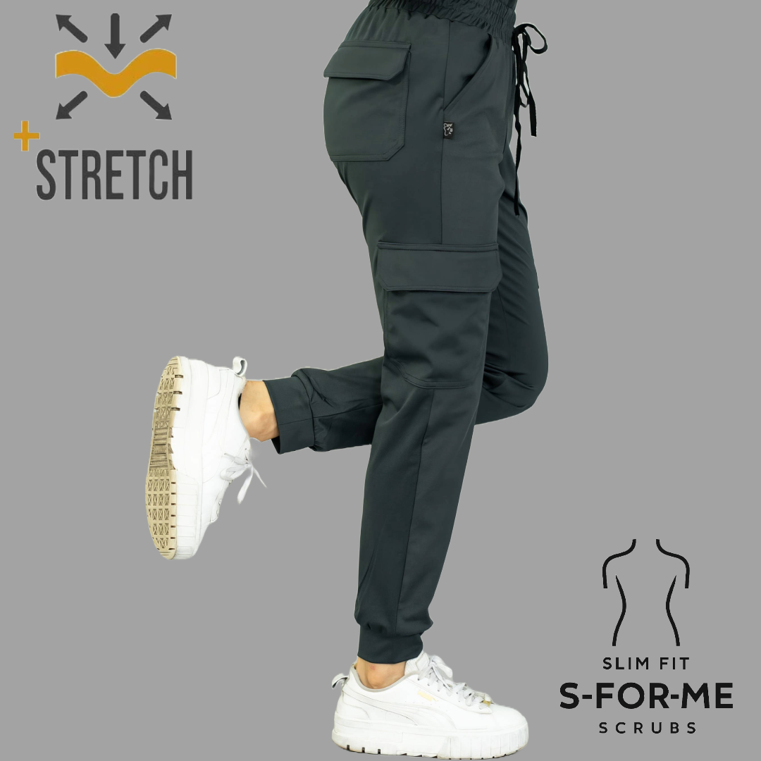 Women's Jogger Pants 910 Oxford Gray, Super Stretch Scrubs