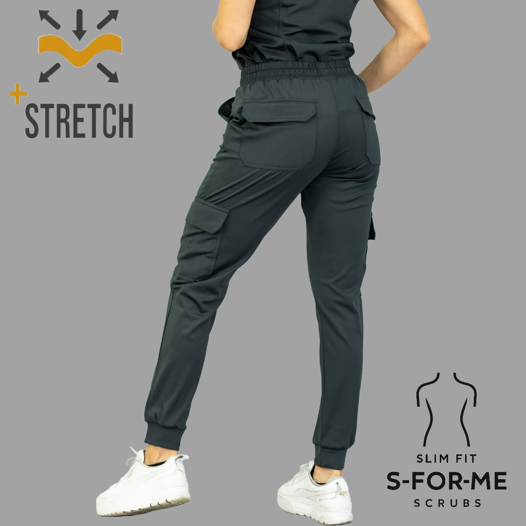 Women's Jogger Pants 910 Oxford Gray, Super Stretch Scrubs