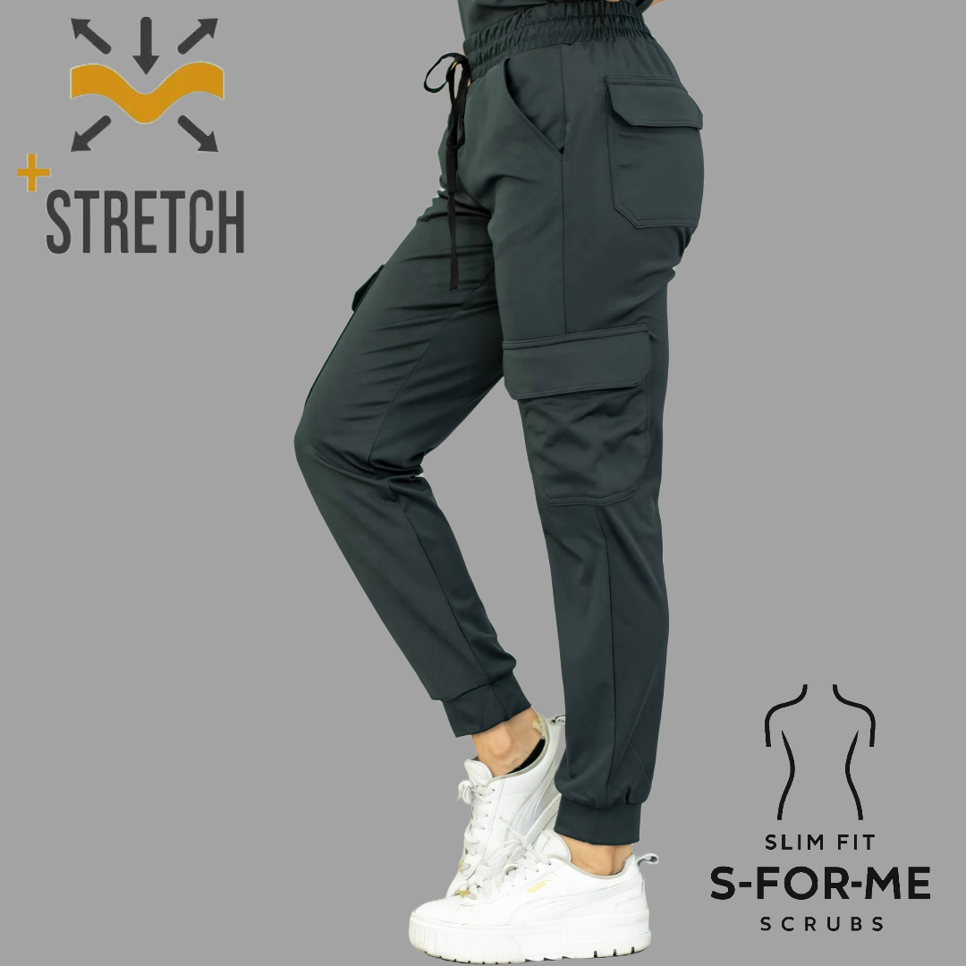 Women's Jogger Pants 910 Oxford Gray, Super Stretch Scrubs