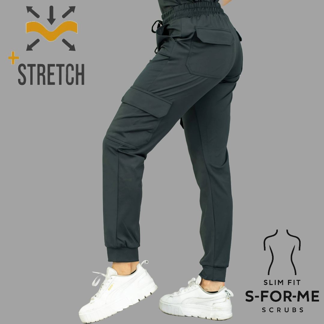 Women's Jogger Pants 910 Oxford Gray, Super Stretch Scrubs