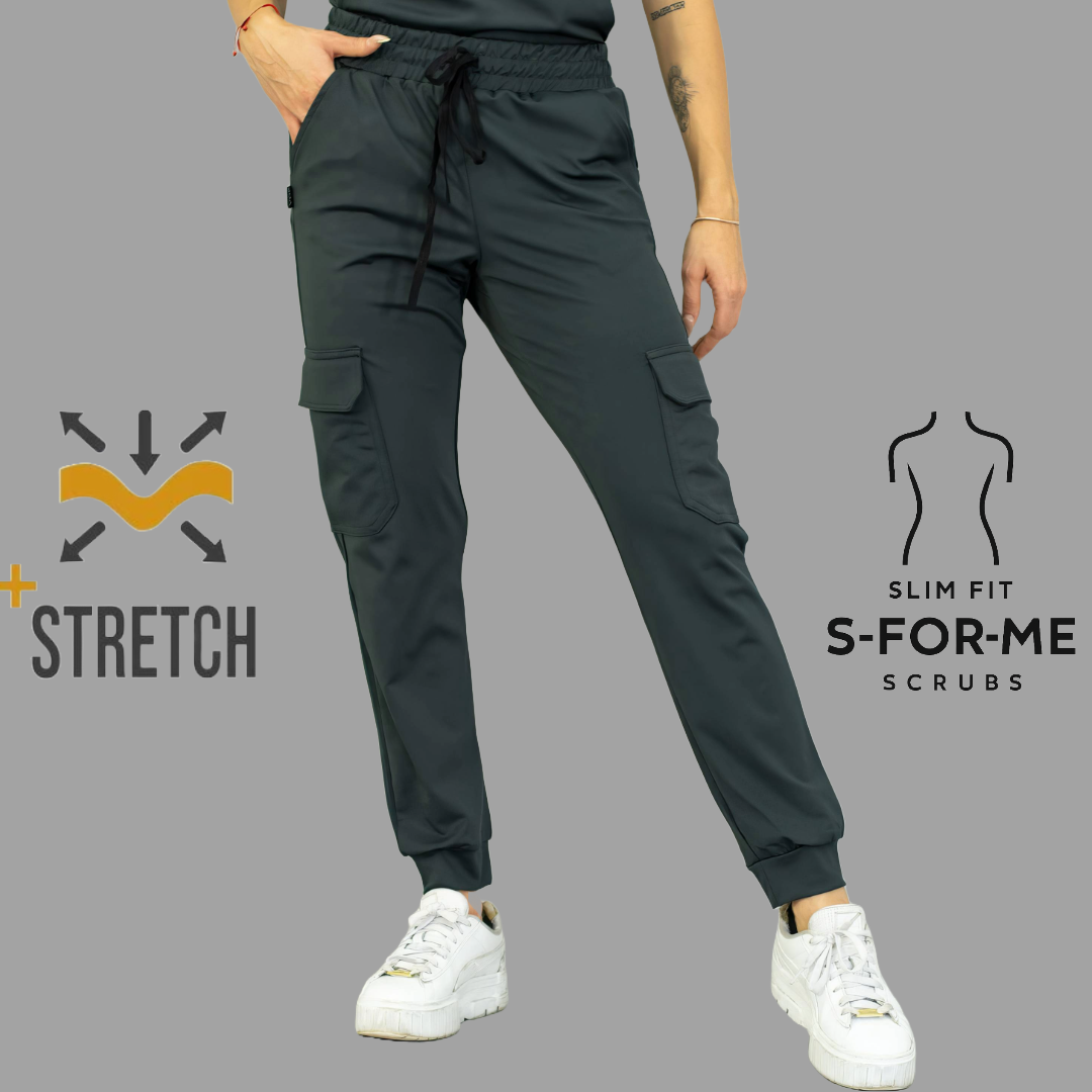 Women's Jogger Pants 910 Oxford Gray, Super Stretch Scrubs