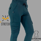 Close-up of Women’s Pants 910 Airforce Blue scrub pants with drawstring waist and cargo pocket