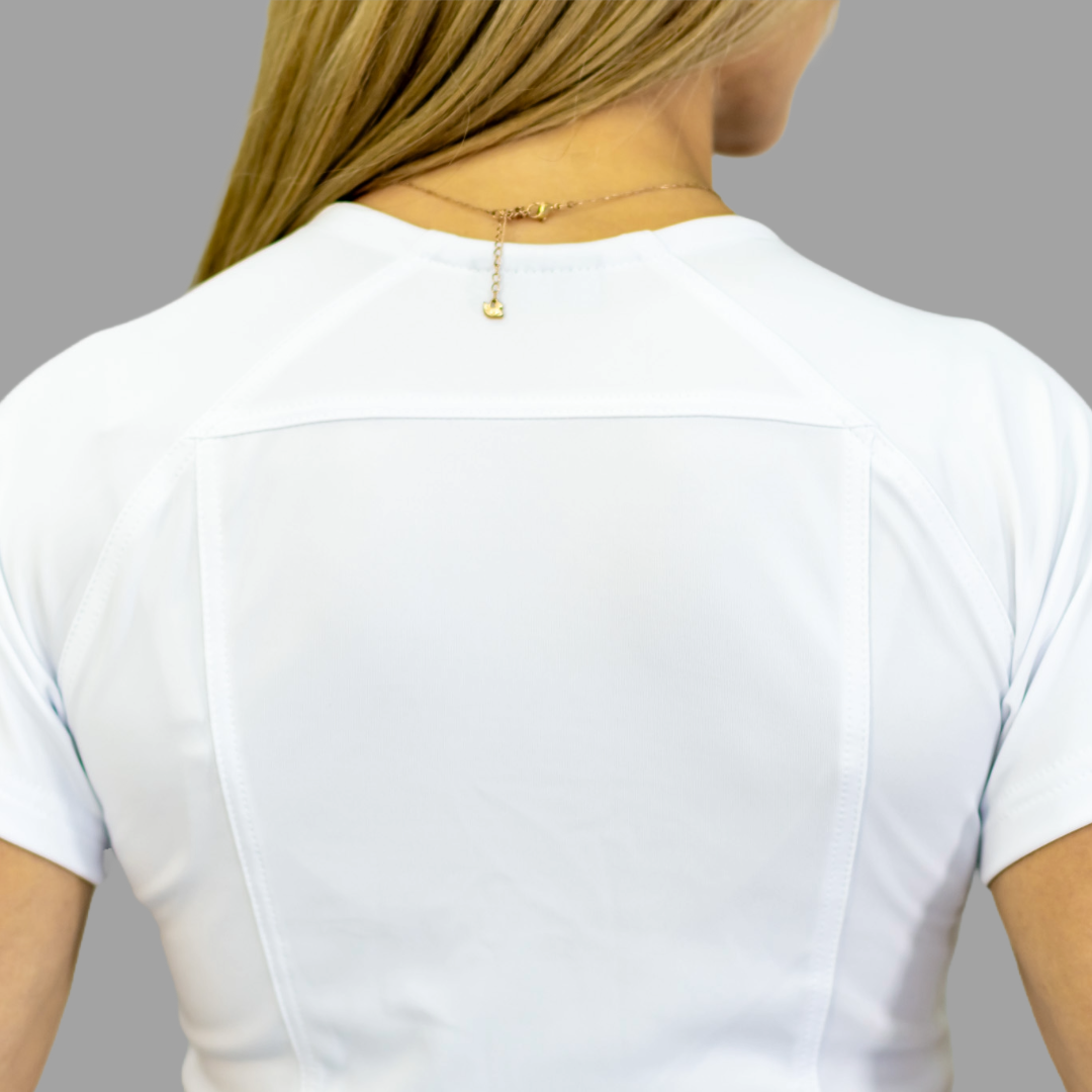Women's Top 902 White Super Stretch Scrubs