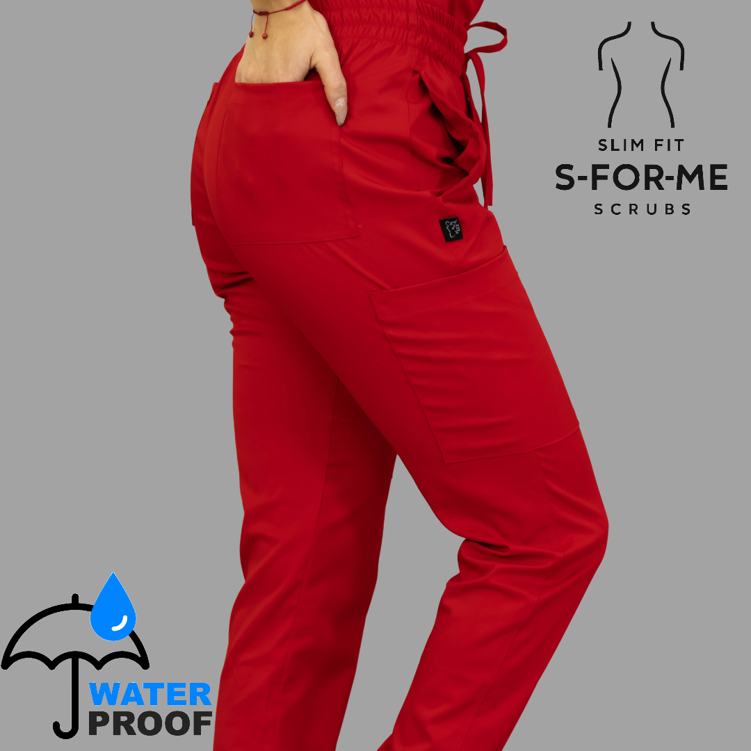 Women's Scrub Jogger Pants 501 Red Lotus