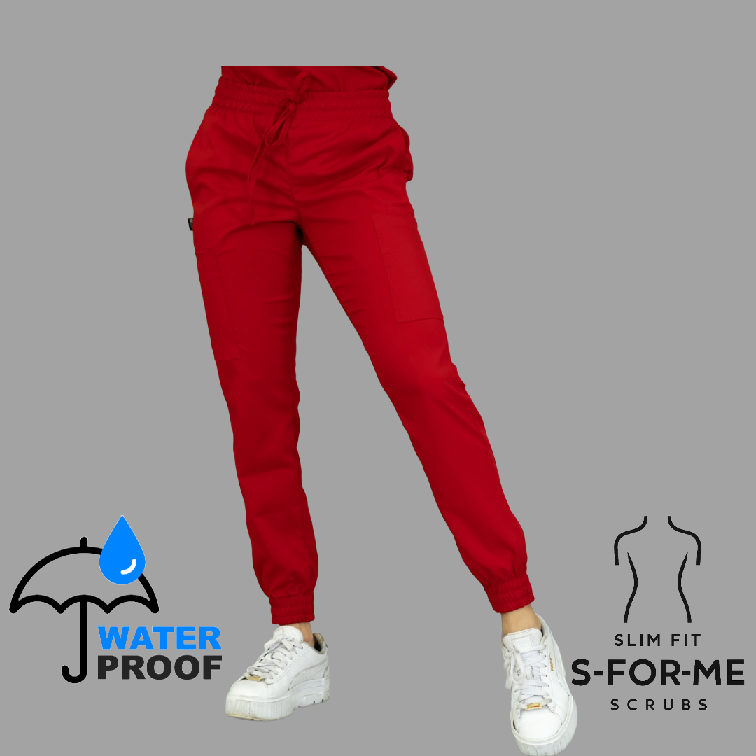 Women's Scrub Jogger Pants 501 Red Lotus