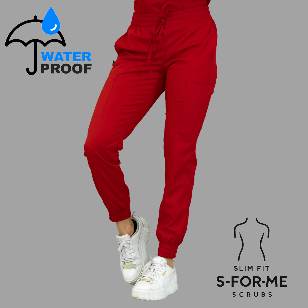 Women's Scrub Jogger Pants 501 Red Lotus