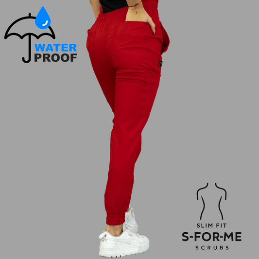 Women's Scrub Jogger Pants 501 Red Lotus