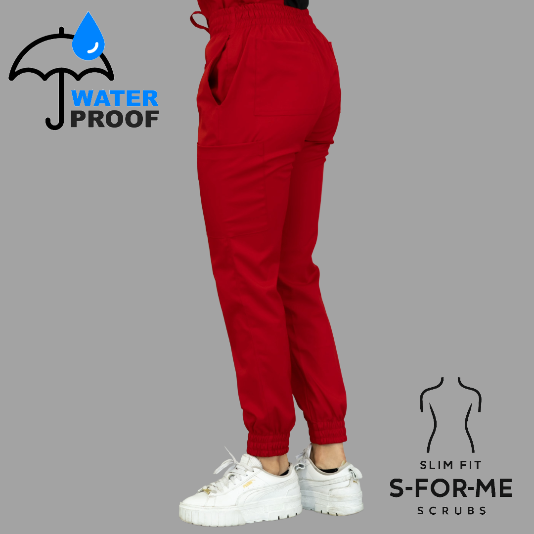 Women's Scrub Jogger Pants 501 Red Lotus