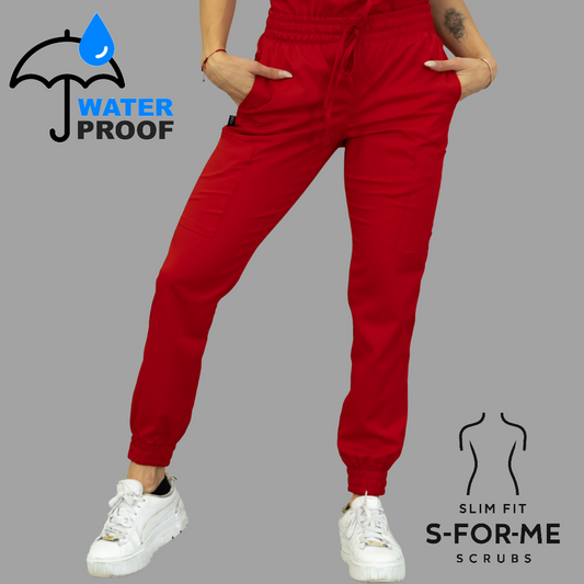 Women's Scrub Jogger Pants 501 Red Lotus