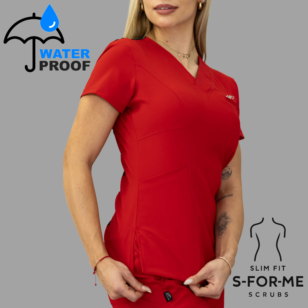 Women's Top 501 Red/Black , Scrubs 501 lotus