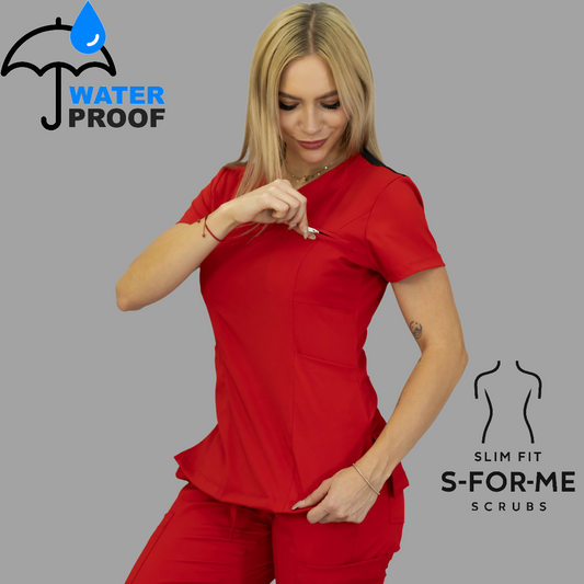 Women's Top 501 Red/Black , Scrubs 501 lotus