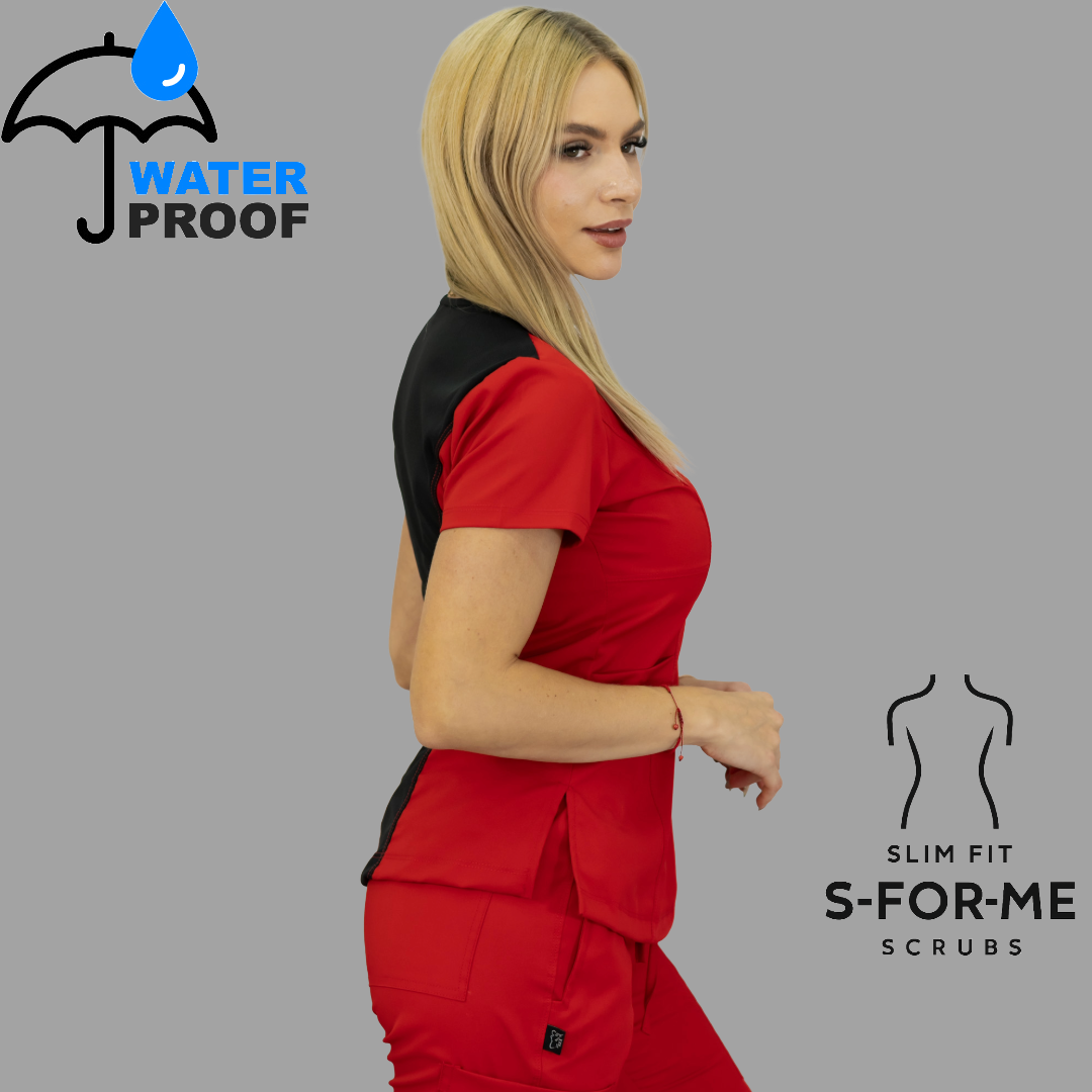Women's Top 501 Red/Black , Scrubs 501 lotus