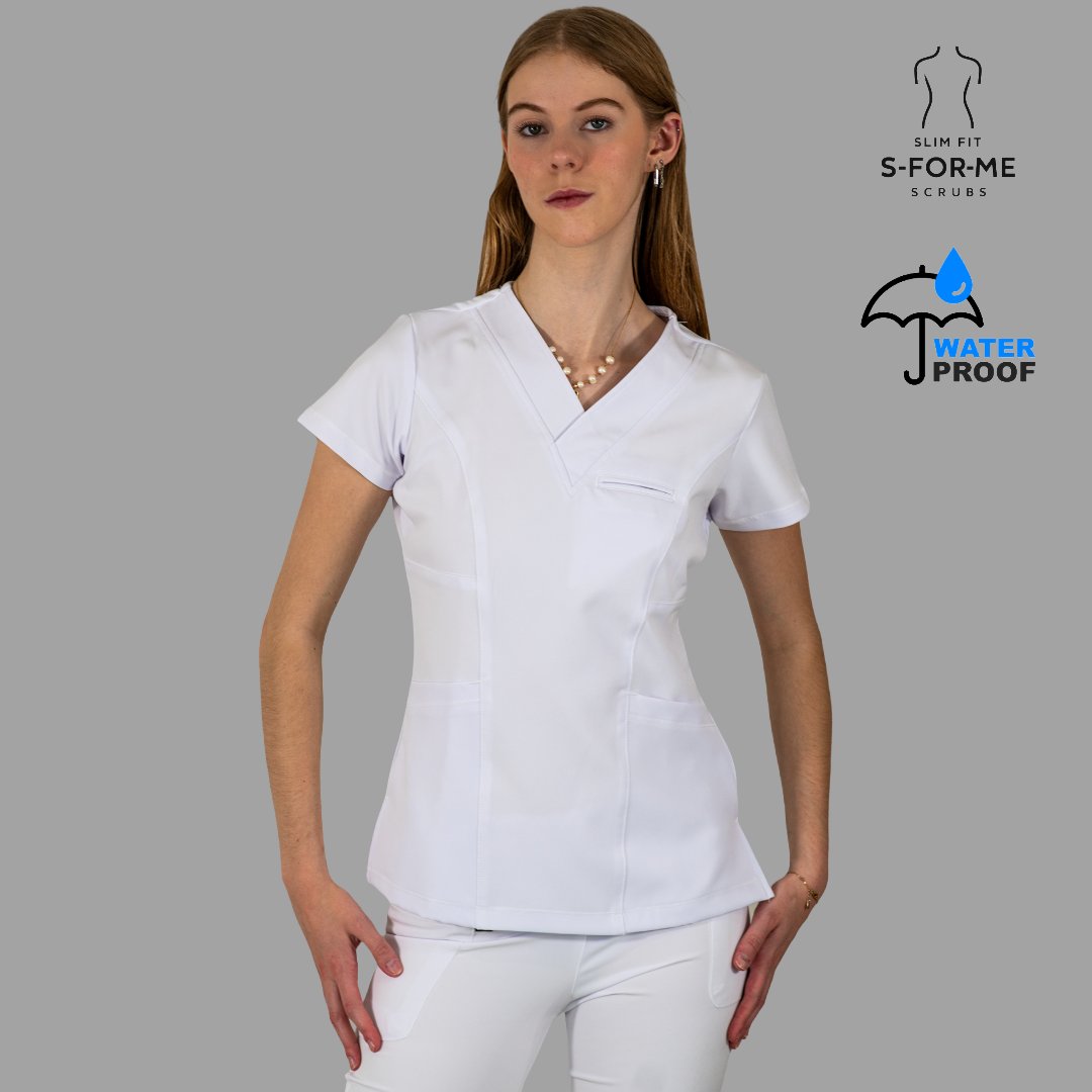 Women's 501 Scrub Top Alviero Stretch White