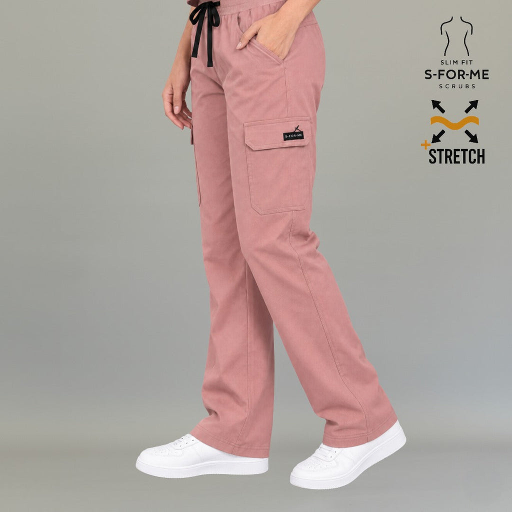Women's Scrub Pants 940 Dusty Rose Super Stretch | Cargo — view 2 de 7