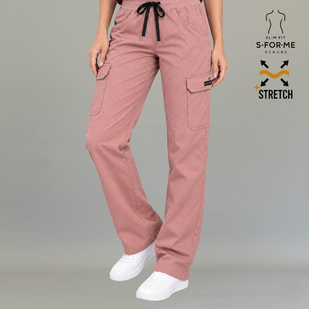 Women's Scrub Pants 940 Dusty Rose Super Stretch | Cargo — view 3 de 7