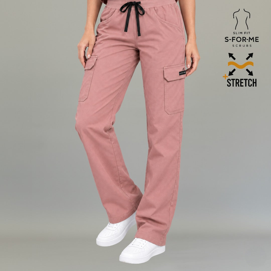 Women's Scrub Pants 940 Dusty Rose Super Stretch | Cargo — view 3 de 7