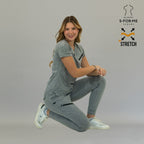 Women's Style 905 Super Stretch Scrub Top - Heather Gray