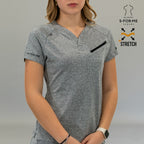 Women's Style 905 Super Stretch Scrub Top - Heather Gray