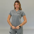 Women's Style 905 Super Stretch Scrub Top - Heather Gray