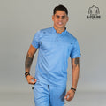 Men’s Style 511 Ceil Blue scrub top by S-FOR-ME Scrubs